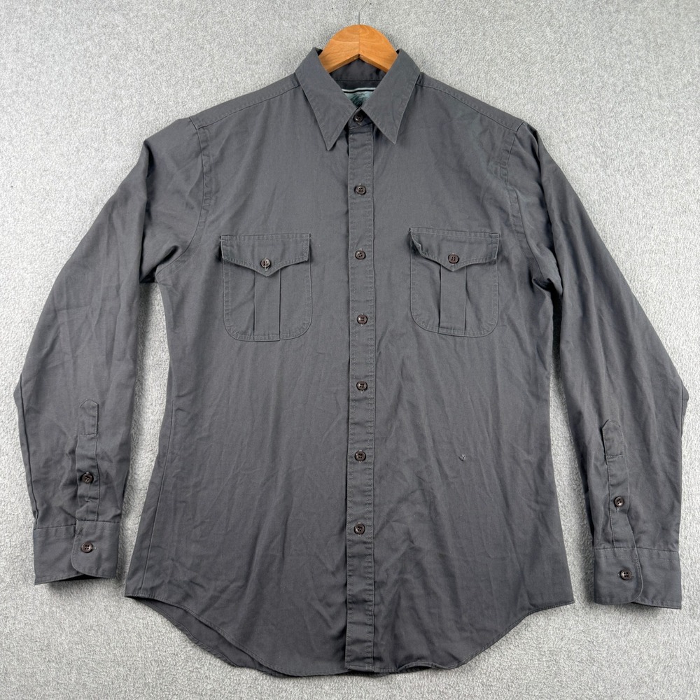 Vintage 80s/90s Fieldmaster Button‎ Up Shirt Mens M Gray Field Utility Workwear